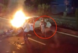 Ô tô bốc cháy, 4 người thương vong: Bất lực nhìn nữ nạn nhân kẹt trong xe