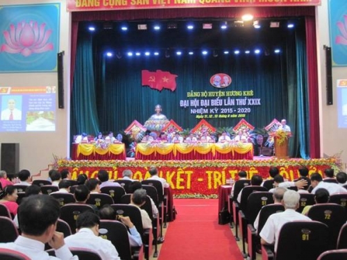  Toàn cảnh Đại hội  Đảng bộ huyện Hương Khê lần thứ XXIX, nhiệm kỳ 2015 – 2020