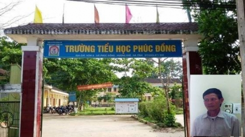 Bị cáo Trần Văn Trung bị khởi tố về tội Gây rối trật tự công cộng. Sự việc xảy ra tại trường Tiểu học Phúc Đồng, huyện Hương Khê (Hà Tĩnh).