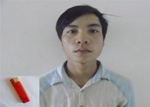 Ảnh: Đối tượng Nguyễn Minh Sơn cùng tang vật vụ án