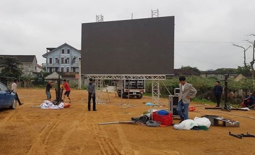 Màn hình led được lắp tại Trung tâm Văn hóa điện ảnh tỉnh Hà Tĩnh. 