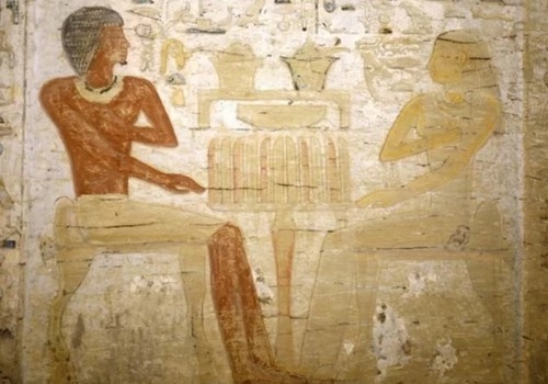 Một trong số những bức tranh trong mộ cổ với màu sắc gần như còn nguyên vẹn