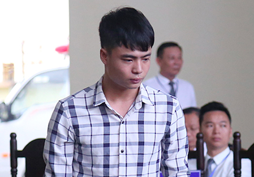 Lê Văn Huy tại phiên tòa sơ thẩm. Ảnh: Phạm Dự.