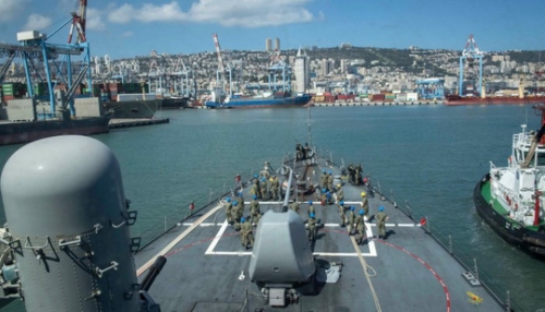 Tàu khu trục USS Donald Cook của Hải quân Mỹ tại cảng Haifa, Israel. Ảnh: Hải quân Mỹ.