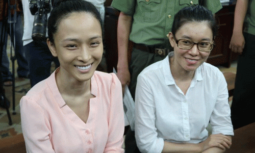Trương Hồ Phương Nga và Nguyễn Đức Thùy Dung tại phiên sơ thẩm lần 2