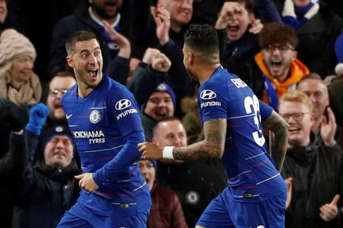 Hazard vào sân từ ghế dự bị và ghi bàn giúp Chelsea đi tiếp. Ảnh: Reuters.