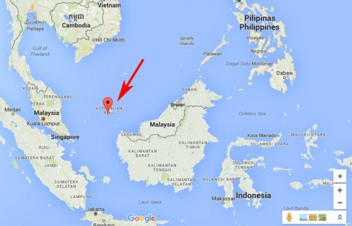 Quần đảo Natuna nằm ở rìa phía nam Biển Đông (Ảnh: Google map)