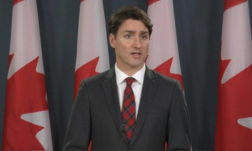 Thủ tướng Trudeau phát biểu trong cuộc họp báo hôm 19-12. Ảnh: Reuters