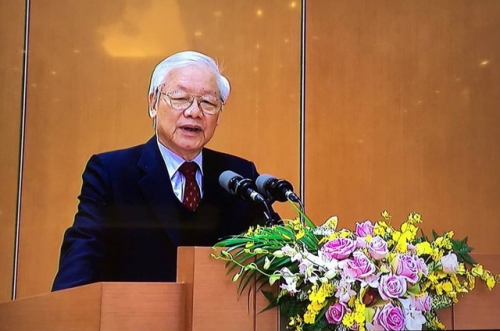 Tổng Bí thư, Chủ tịch nước Nguyễn Phú Trọng phát biểu tại hội nghị.