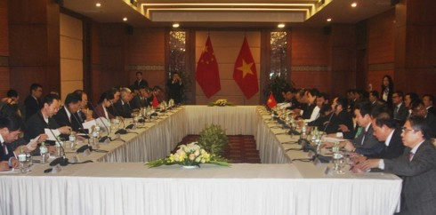 Quang cảnh cuộc đàm phán về biên giới lãnh thổ cấp Chính phủ giữa Việt Nam và Trung Quốc ngày 14/1 (ảnh: VOV)