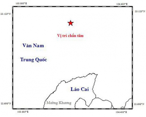 Xuất hiện động đất gần biên giới Việt Nam - Trung Quốc (Ảnh: Viện Vật lý địa cầu)