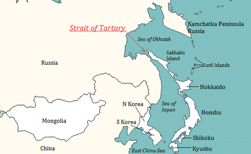 Vị trí eo biển Tartary. Đồ họa: QuickGS.