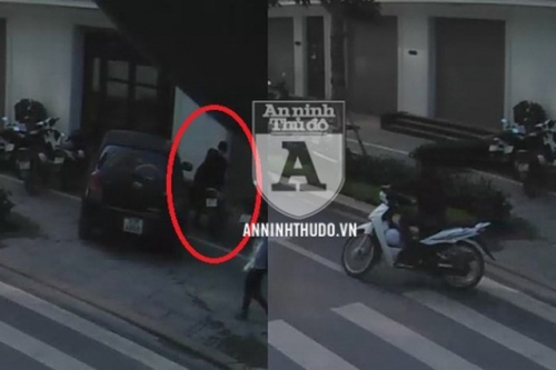Một vụ trộm xe máy do đối tượng Thọ thực hiện được camera ghi lại