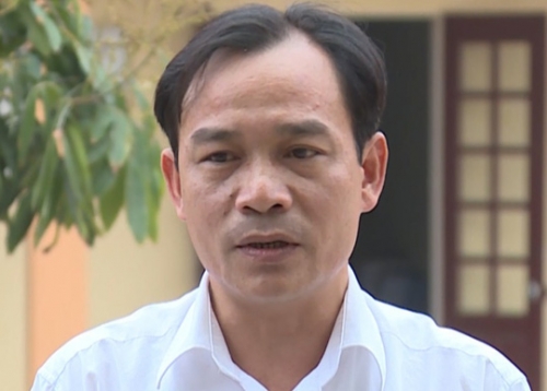 Ông Đăng Văn Thanh, Chủ tịch UBND xã Hoằng Anh - người có phiếu "tín nhiệm thấp" lên tới 60,8% - Ảnh: TTV