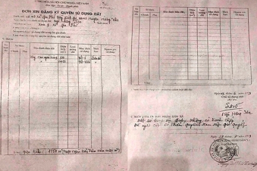Tháng 6/1999, ông Sơn chưa có hộ khẩu ở Gia Phố nhưng đã có đơn để xin cấp đất ở và được xã xác nhận