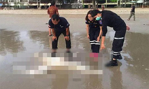 Hai thi thể không đầu dạt vào bãi biển Mae Ramphueng ở tỉnh Rayong, Thái Lan, hôm 9/2.