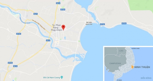 Khu dân cư phía Bắc đường Nguyễn Văn Cừ (chấm đỏ), nơi những lô đất của ông Mão bị thu hồi. Ảnh: Google Maps.