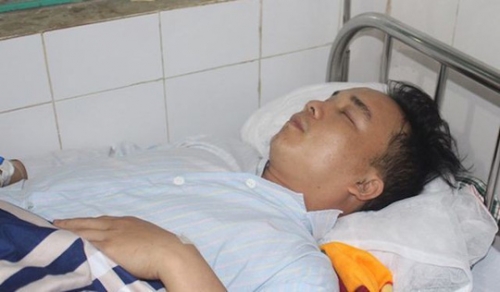 Sau khi gây án, nghi phạm Trương Mạnh Tuấn bị thương phải nhập viện cấp cứu