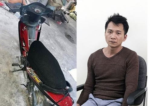 Chiếc xe máy nạn nhân sử dụng chở gà và đối tượng Vương Văn Hùng.