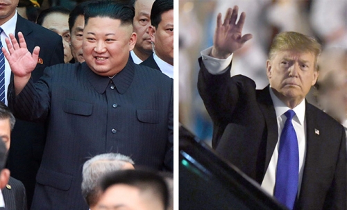 Chủ tịch Kim Jong-un và Tổng thống Donald Trump đến Hà Nội hôm qua 26.2 ẢNH: ĐẬU TIẾN ĐẠT - NHẬT BẮC