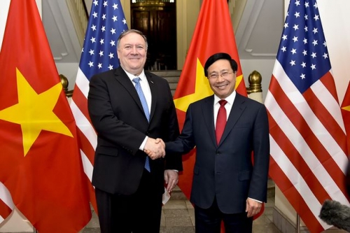 Phó Thủ tướng, Bộ trưởng Ngoại giao Phạm Bình Minh và Ngoại trưởng Hoa Kỳ Michael Pompeo