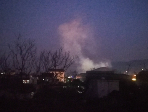 Pháo nổ rực trời tại phường Sông Trí, thị xã Kỳ Anh (Hà Tĩnh). Ảnh: Tiến Đạt.