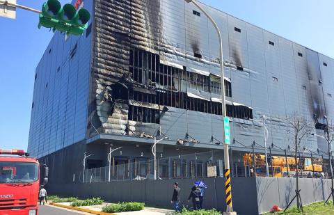 Hiện trường nơi xẩy ra vụ cháy - Ảnh: Taipei Times